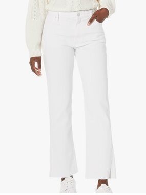 NWT The Drop Mid-rise Relaxed Straight White Jeans w/ Bottom Slit Detail Sz. 26